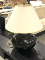 Massive Black Pottery Table Lamp