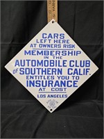 Enamel / Porcelain So. Cal. Automobile Club Sign