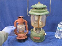 coleman camping light & small dietz comet lantern