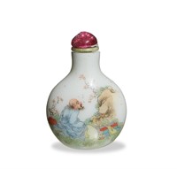 Chinese Enameled Glass Snuff Bottle, 18-19th C#