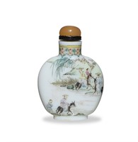 Chinese Enameled Glass Snuff Bottle, 18-19th C#