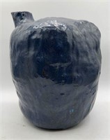 Cobalt Blue Abstractly Shaped Stone Vase