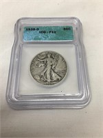 1938-D Walking Liberty Silver Half Dollar
