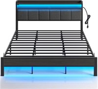 King Rolanstar Bed Frame With Charging Station and