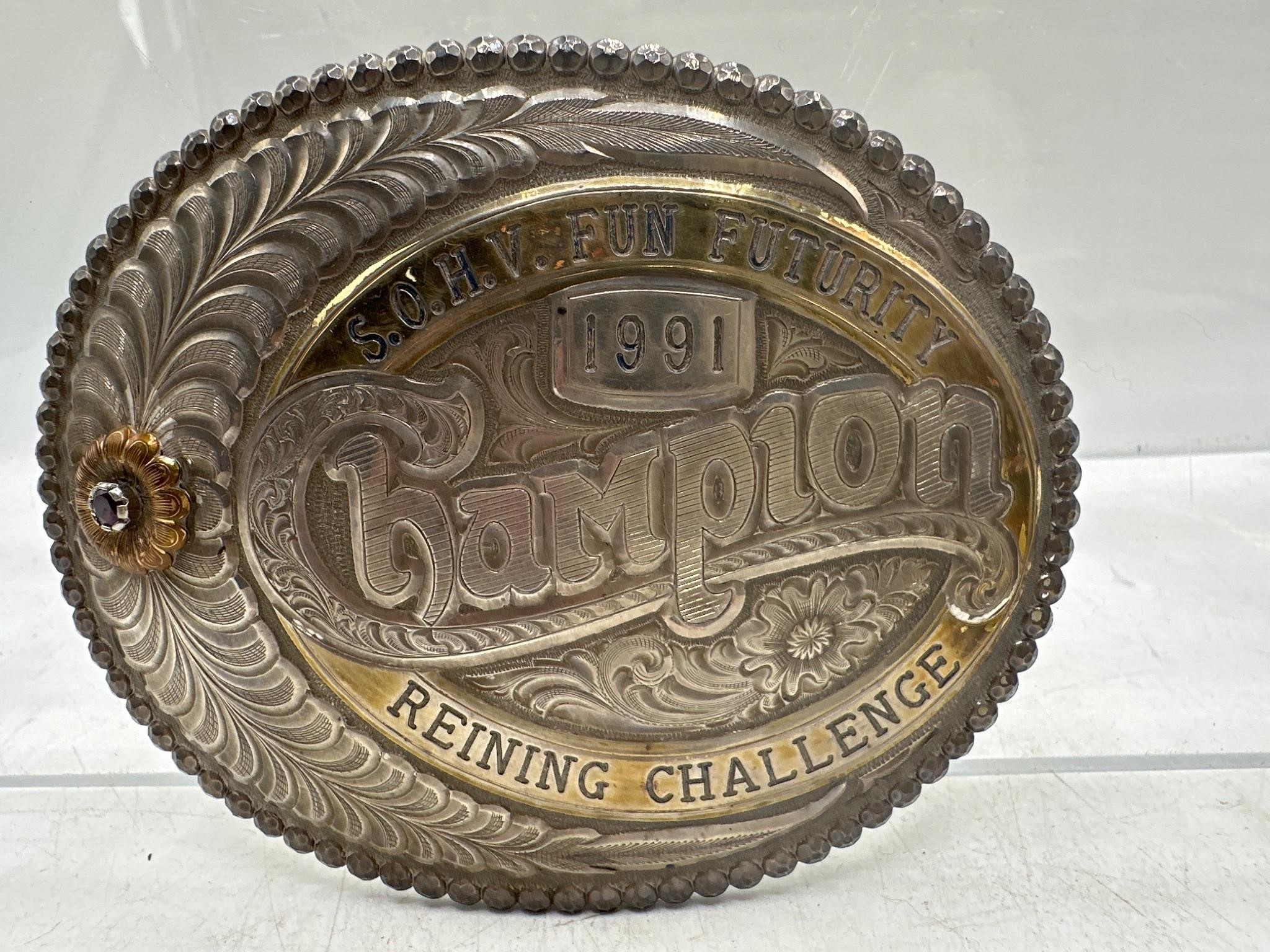 Sterling overlay champion reining challenge buckle