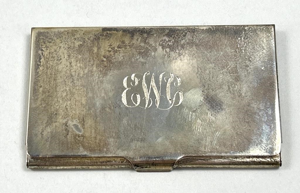 Sterling Silver Card Holder w/ Monogram.