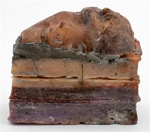 Bust on Books Found Object Resin Sculpture