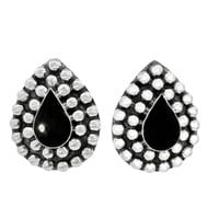 12 Carat Onyx & Sterling Silver Statement Earrings