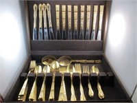 Gold Plated Flatware in Case