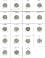 Silver Roosevelt Dime Year Set - Every Year 1946