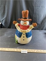 Cowboy Snowman Cookie Jar