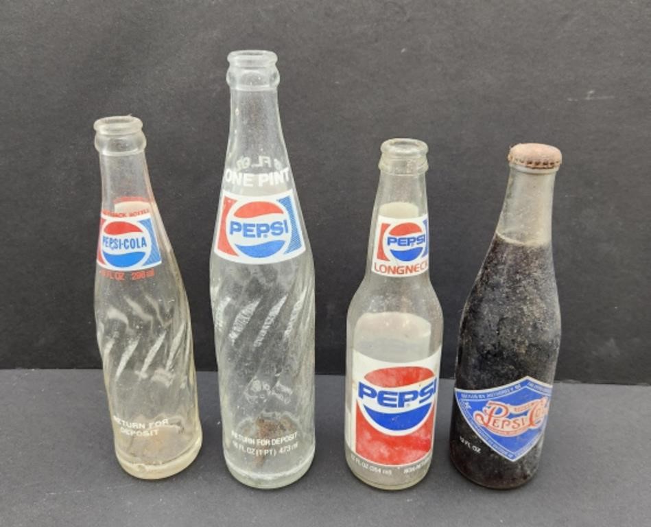 4 Vintage & Commemorative Pepsi Bottles