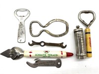 Vintage Bottle Openers, Antique Spark Plug Tool,