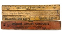 Vintage Advertising Wood Rulers and Level :