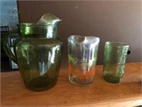 Lot of vintage pitchers and glass