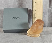 LALIQUE CRYSTAL OWL IN ORIGINAL BOX