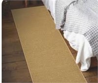 Solid Beige 2x6 Washable Runner Rug With Rubber