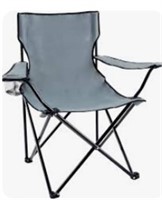 Yssoa Portable Folding Grey Camping Chair, 1-pack