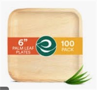 Eco Soul 6" Square Palm Leaf Plates 100 Count