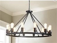 Saint Mossi  32" Wagon Wheel Chandelier Chandelier