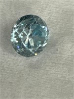 Round cut light blue sapphire