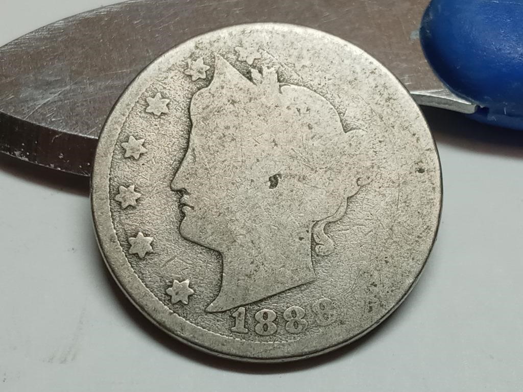 OF) better date 1888 Liberty V nickel