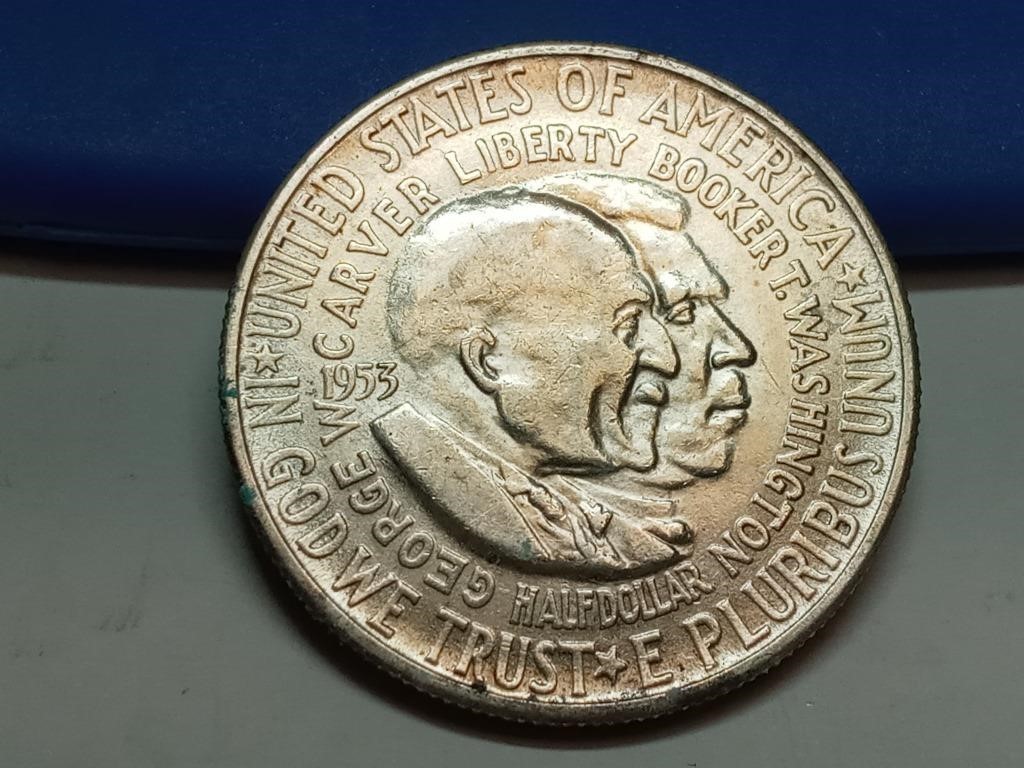 OF) nice 1953 s Washington Carver silver half