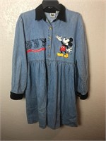 Vintage embroidered denim Mickey Mouse dress