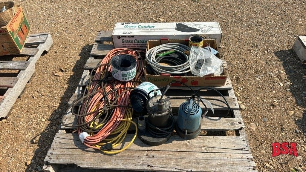 P/o Elec Cords, Sump Pumps, Grass Catcher etc.