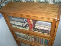 Oak Barrister Bookcase-25x10x38, NO CONTENTS