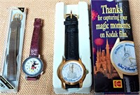 PAIR DISNEY MICKEY MOUSE WRIST WATCHES & BAND