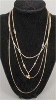 4-14K gold chain necklaces - 9.3 grams total -
