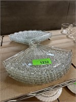 LOT OF GLASS LUNCHEON PLATES FANS