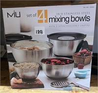 Stainless Steel Mixing Bowls, w/3 Graters
