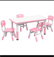 Kids Table and Chair Set, 5 Piece Toddler Table
