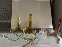 EASELS BRASS, WOOD AND PLASTIC