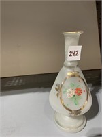 HAND PAINTED BUD VASE 7" H FROSTED GLASS