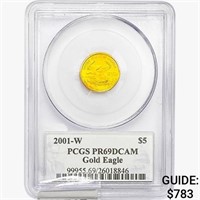 2001-W US 1/10oz. Gold $5 Eagle PCGS PR69 DCAM