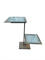 Handmade Steel 2 Tier Glass Table Top Stand