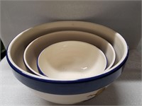 Three Nesting Ceramic Mixing Bowl