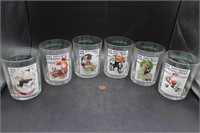 Set of Norman Rockwell Glass Tumblers