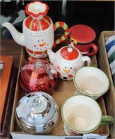 CHRISTMAS DECOR, TEA POTS & CANDLES