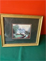 Framed Thomas Kinkade w/coa 11 1/4x9 1/4"