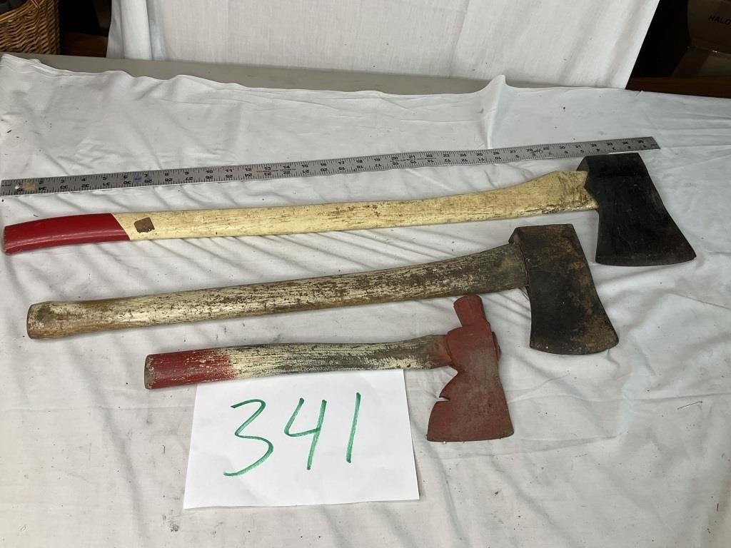 THREE RETIRED FIRE DEPARTMENT AXES