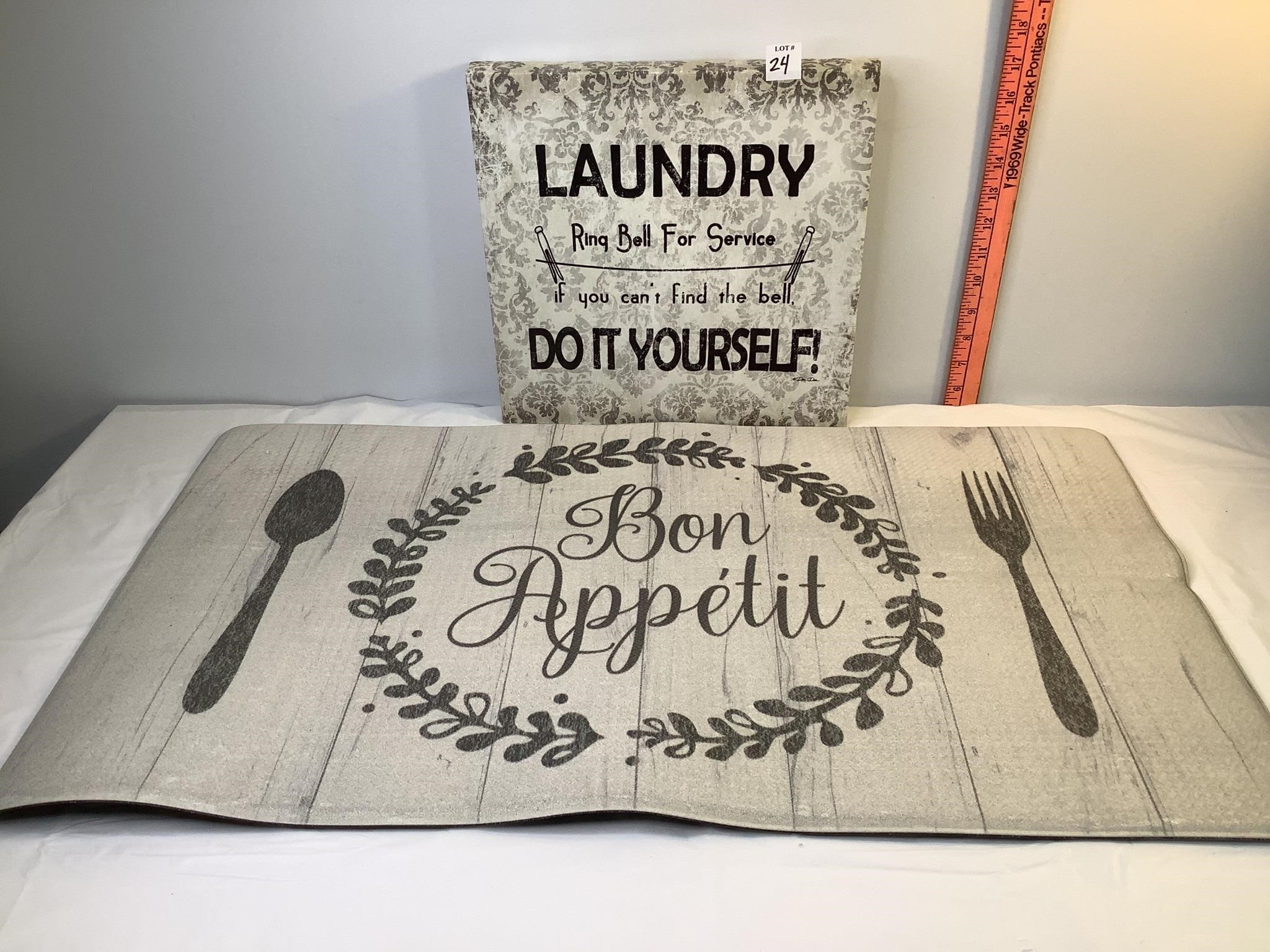 Bon Appetit Mat & Laundry Sign