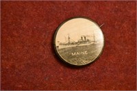 Rare USS Maine photo pinback 1896 by Whitehead & .