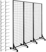 Blulu 3 Pcs 2 x 6 ft Grid Wall Panels with T Base