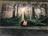 Forest Radiating Sun Art Painting, 48 x 24