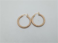 14K Yellow Gold Hoop Earrings 1.9 grams