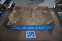 (3) Glass Vases / Planters